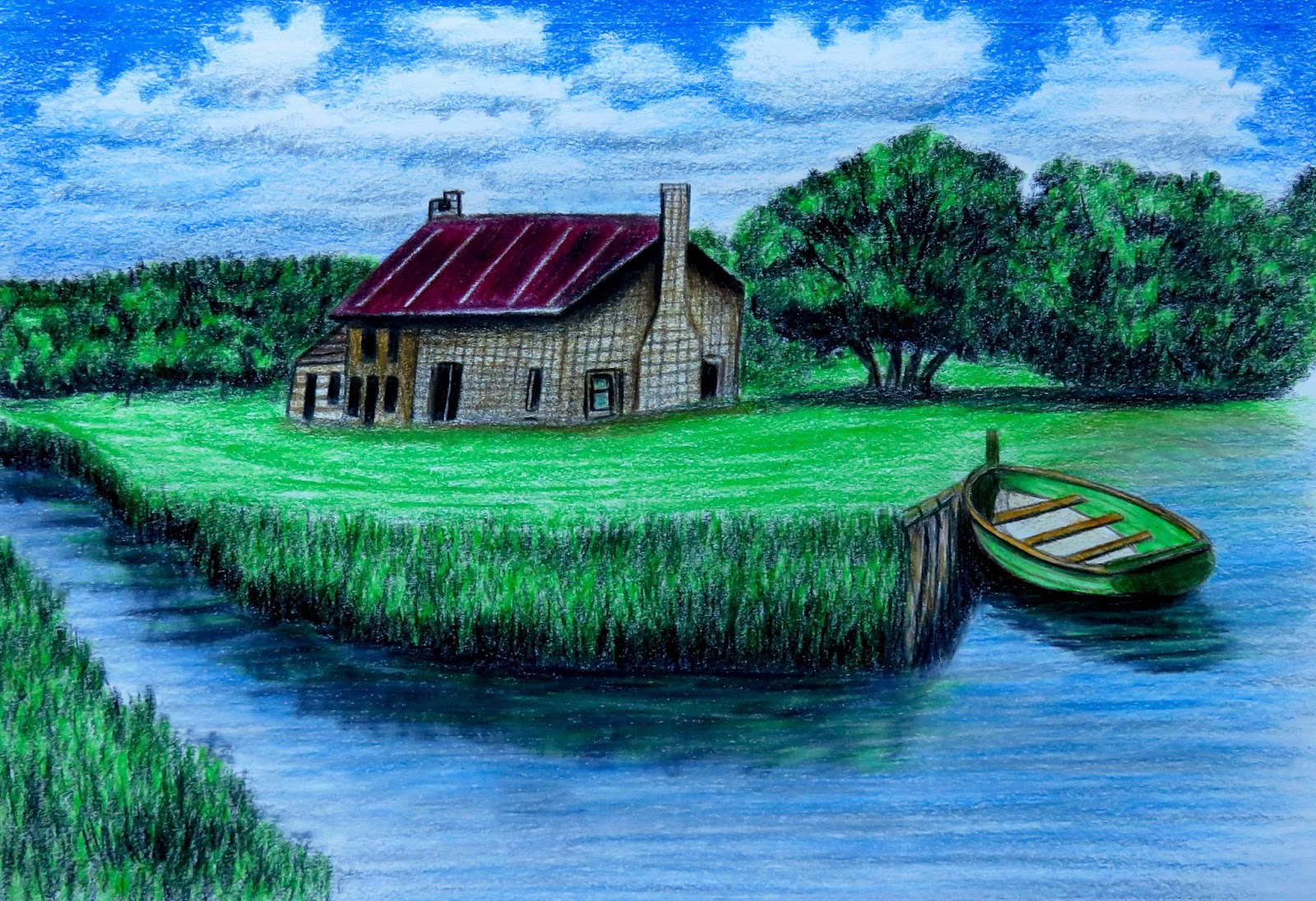 رسم منظر طبيعي - اجمل الرسومات المسليه للطفل من الطبيعه 2518 5