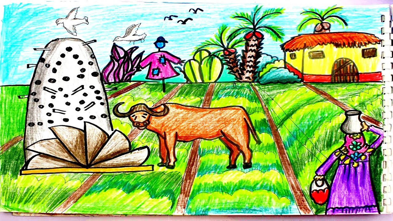 9253 2 موضوع رسم عن الريف - افضل موضوع رسم عن منطقة الريف رهف متعب